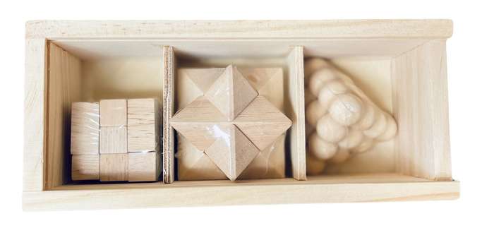 Piccolo 3 x Puzzle Set with Wooden Box
