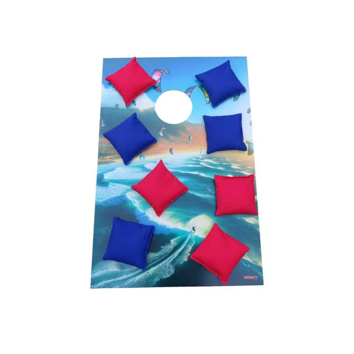 Trendify Giant Single Board Cornhole Game with 8 X Bean Bags (Optional Themes) (Branding Options ...