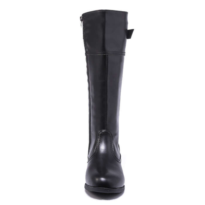TTP Knee High Boot with Buckle Decor and Elasticated Back Shaft XB8229