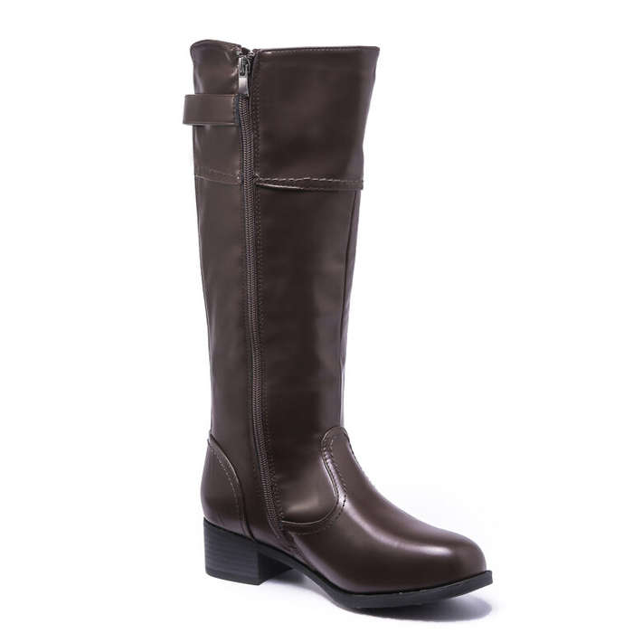 TTP Knee High Boot with Buckle Decor and Elasticated Back Shaft XB8229