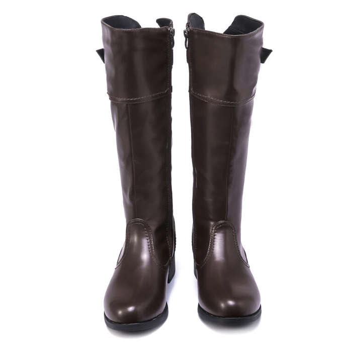 TTP Knee High Boot with Buckle Decor and Elasticated Back Shaft XB8229