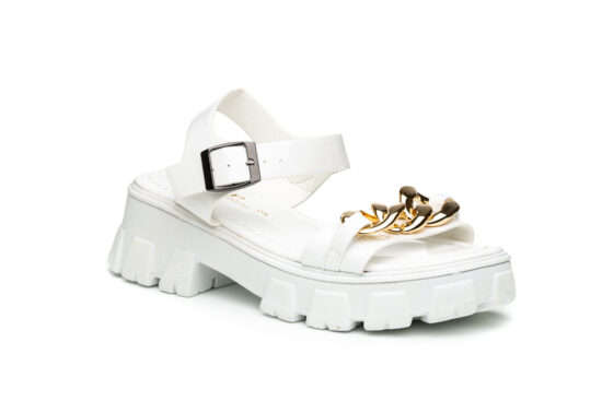 TTP Ladies Patent Platform Sandals with Ankle Strap DZW211008