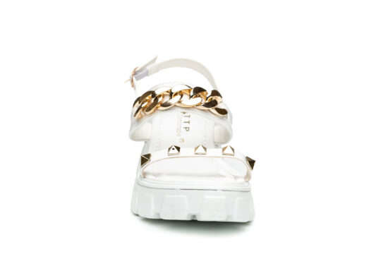 TTP Ladies Patent Platform Sandals with Decored Ankle Strap DZW211009
