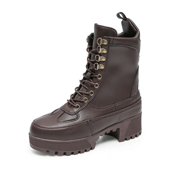 TTP Sleek Platform Lace-up Ankle Boots XB502