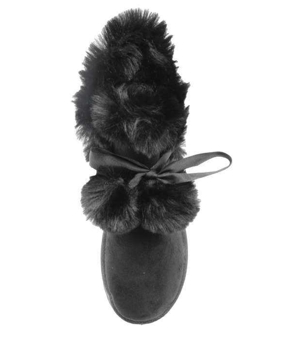 TTP Women's Suede Ankle Polar Boots with Ribbon Decor