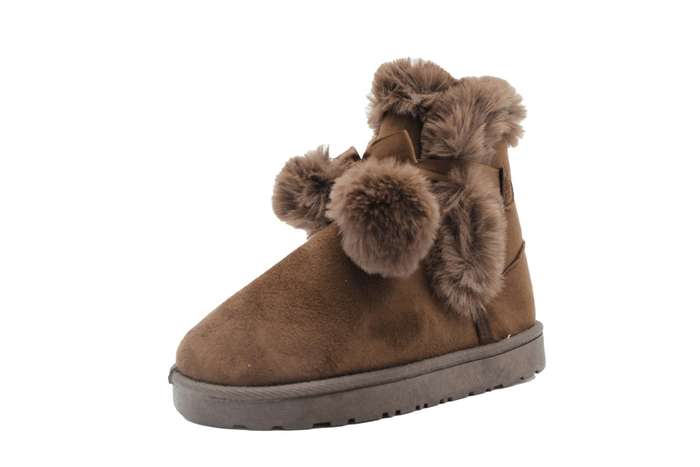 TTP Women's Suede Ankle Polar Boots with Ribbon Decor