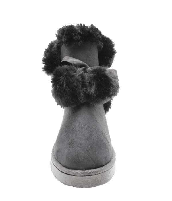 TTP Women's Suede Ankle Polar Boots with Ribbon Decor