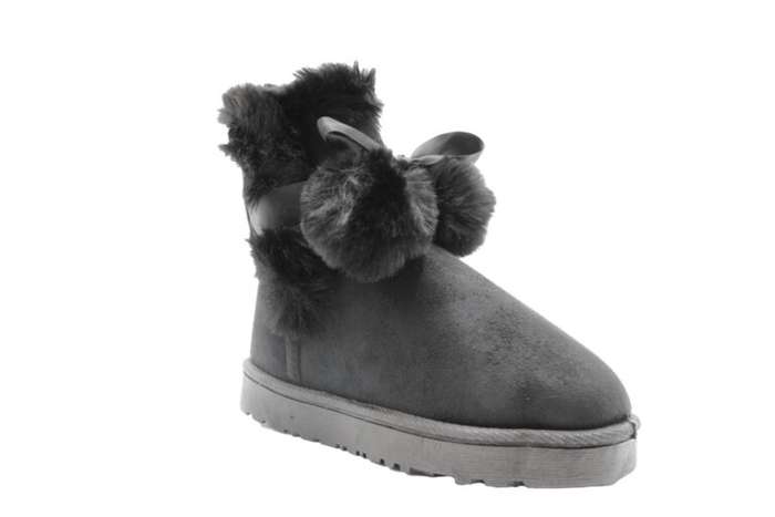TTP Women's Suede Ankle Polar Boots with Ribbon Decor