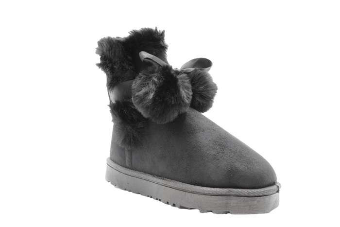 TTP Women's Suede Ankle Polar Boots with Ribbon Decor