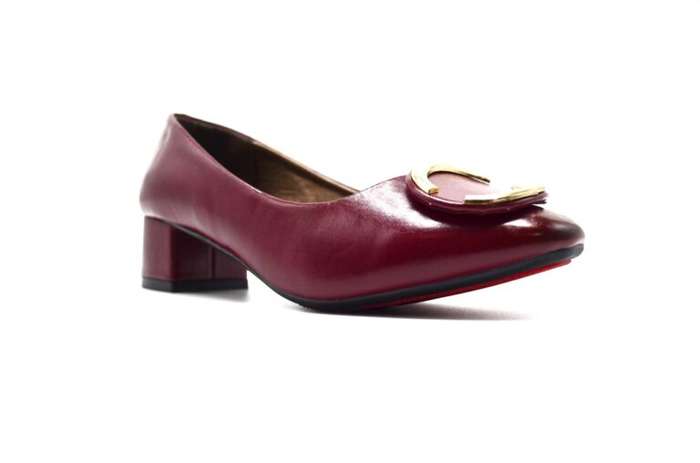 TTP Ladies Block Heel Court Shoe with Subtle Decor