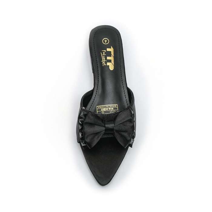 TTP Women Textile Slide Sandals with Bow Decor JSF62