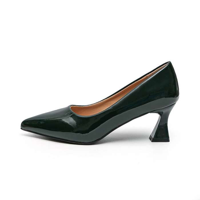 TTP Women Spool Heel Patent PU Slip On Heels JSF65