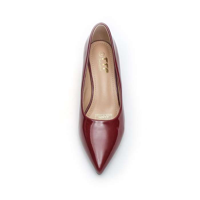 TTP Women Spool Heel Patent PU Slip On Heels JSF65