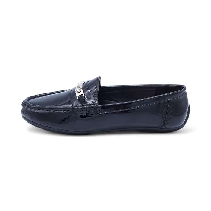 TTP Men's Patent Moccasin with Metal Buckle Decor on Vamp DZ101058