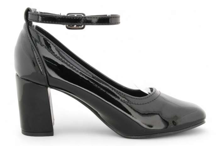 Women PU Square Toe Block Heels with Ankle Strap SR3273