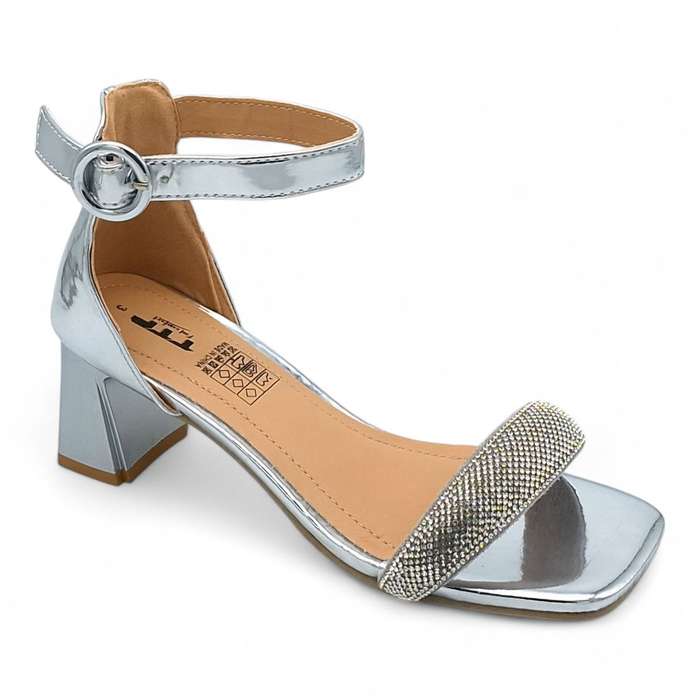 TTP Women Patent Ankle Strap Block Heel Sandals - HT008
