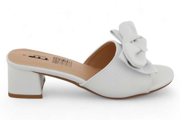 TTP Women Slip On Block Heel Sandals with Ribbon HT010