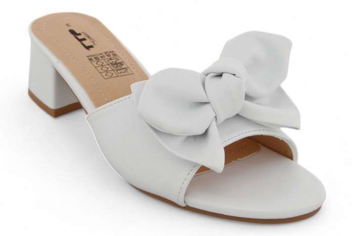 TTP Women Slip On Block Heel Sandals with Ribbon HT010