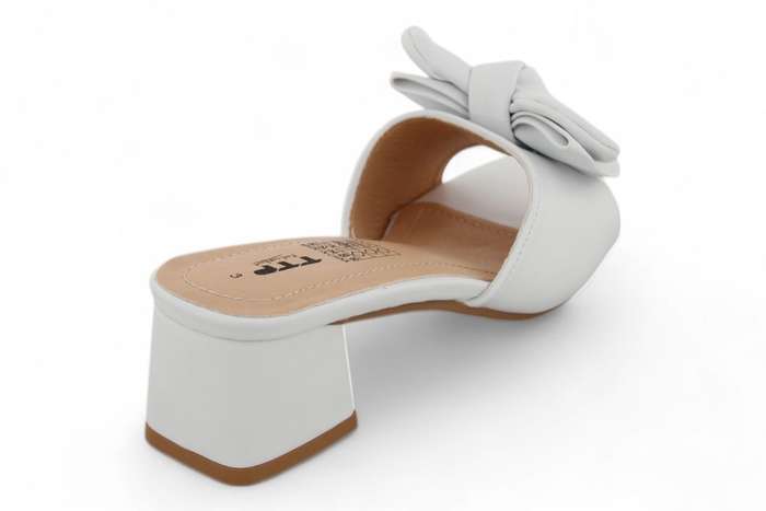 TTP Women Slip On Block Heel Sandals with Ribbon HT010