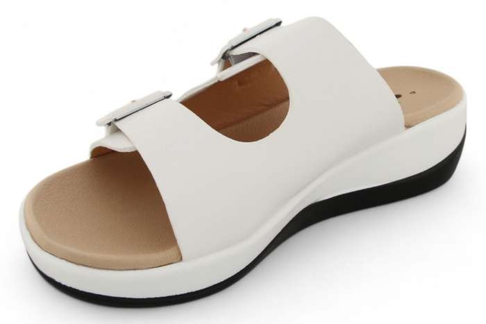 TTP Women PU Dual Buckle Platform Slider HT2207-7
