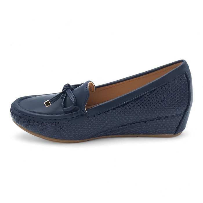TTP Women Round Toe Wedge Heel Loafers JSF126