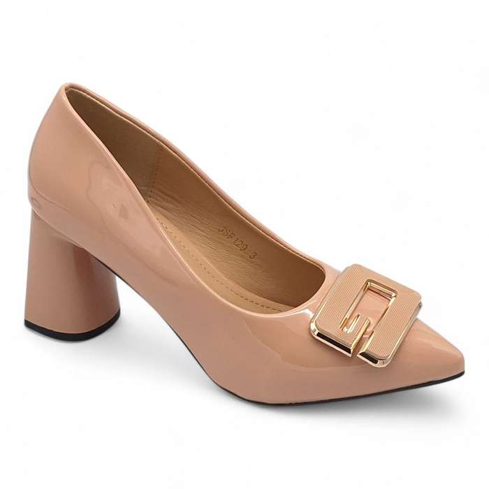 TTP Women Patent PU Block Heel Courts - JSF129