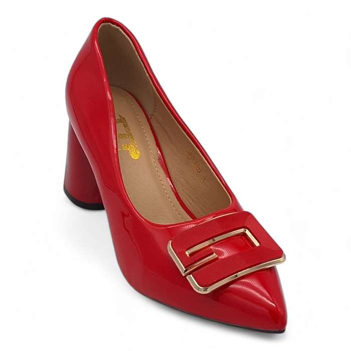 TTP Women Patent PU Block Heel Courts - JSF129