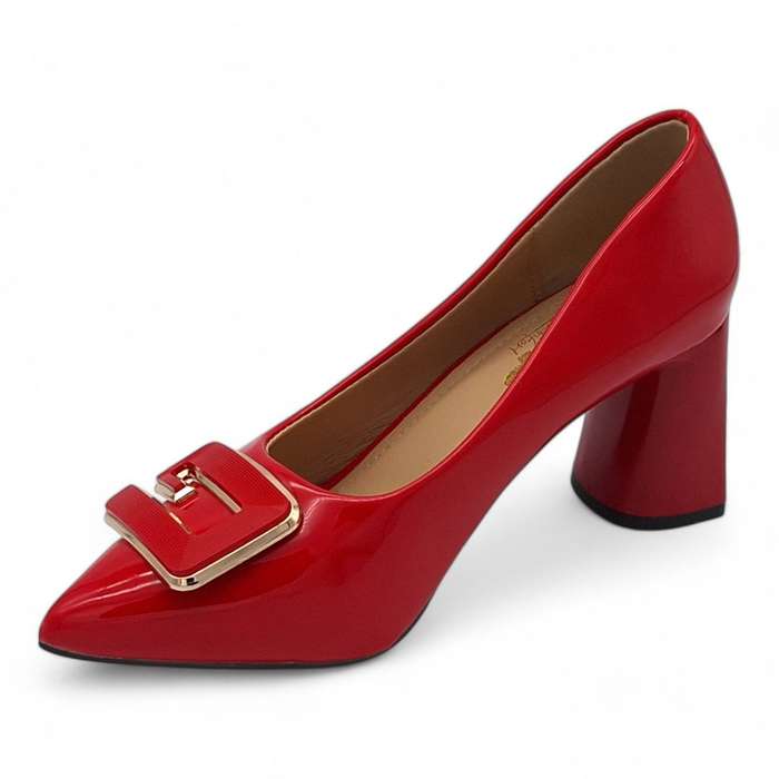 TTP Women Patent PU Block Heel Courts - JSF129