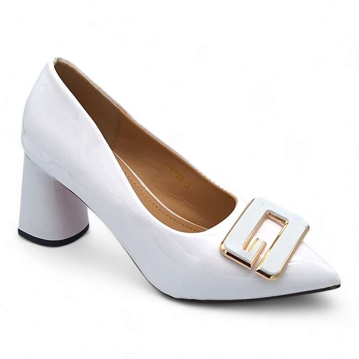 TTP Women Patent PU Block Heel Courts - JSF129