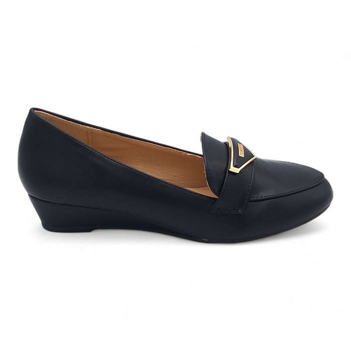 TTP Women PU Low Wedge Heels with Vamp Decor JSF91