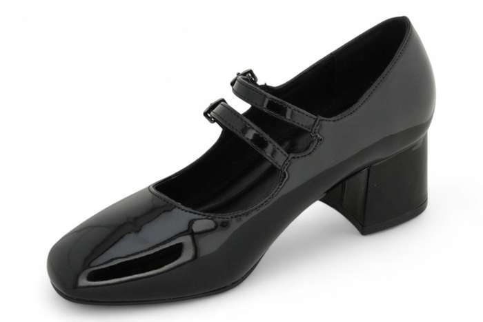 ALXIR Women Black Patent PU Block Heel PSL4422