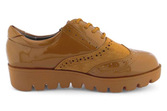 TTP Women Round Toe Platform Derby with Brogue Detail HT2422-2