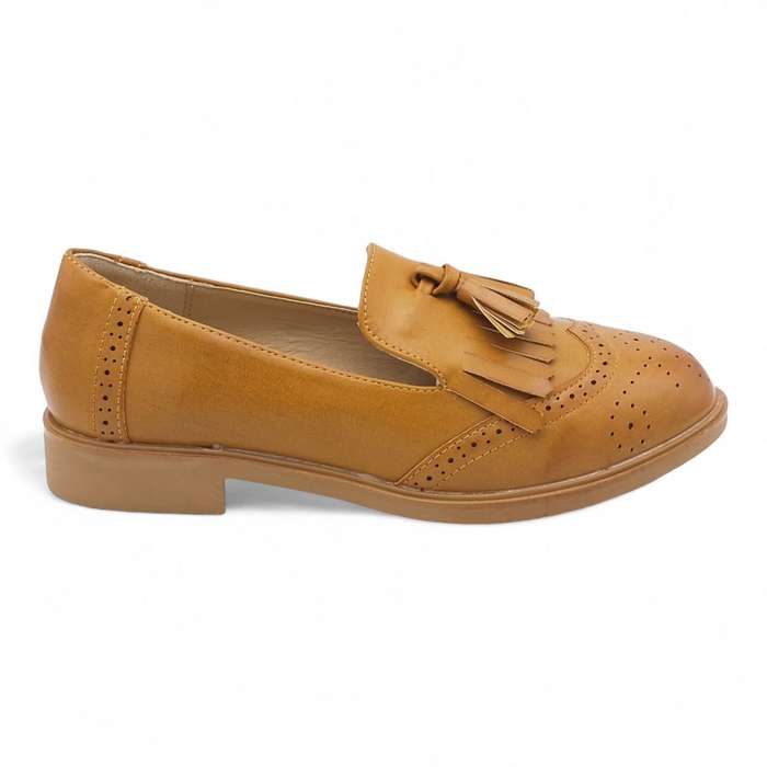 TTP Women's Round Toe Semi Brogue with Fashion Vamp Decor JSF72