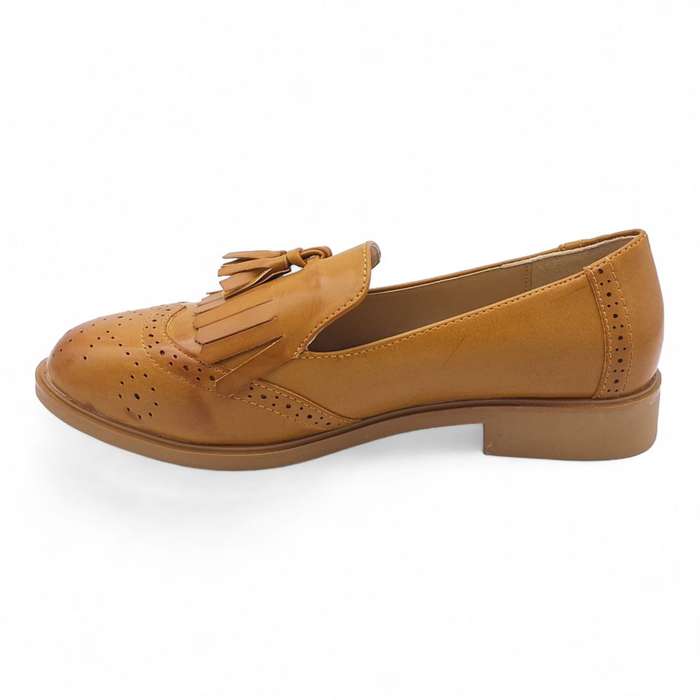 TTP Women's Round Toe Semi Brogue with Fashion Vamp Decor JSF72
