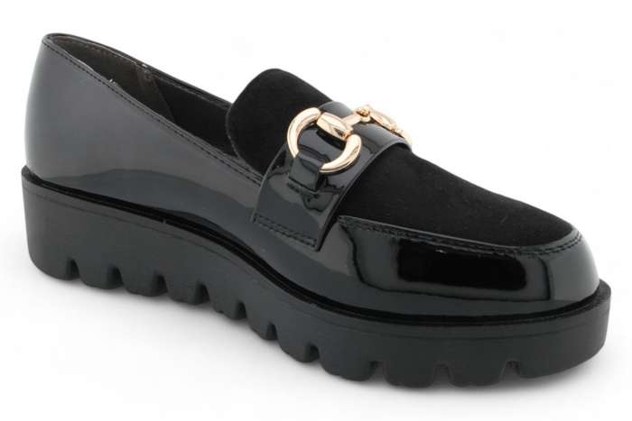 TTP Women Platform Round Toe Loafers with Link Decor HT2422-5