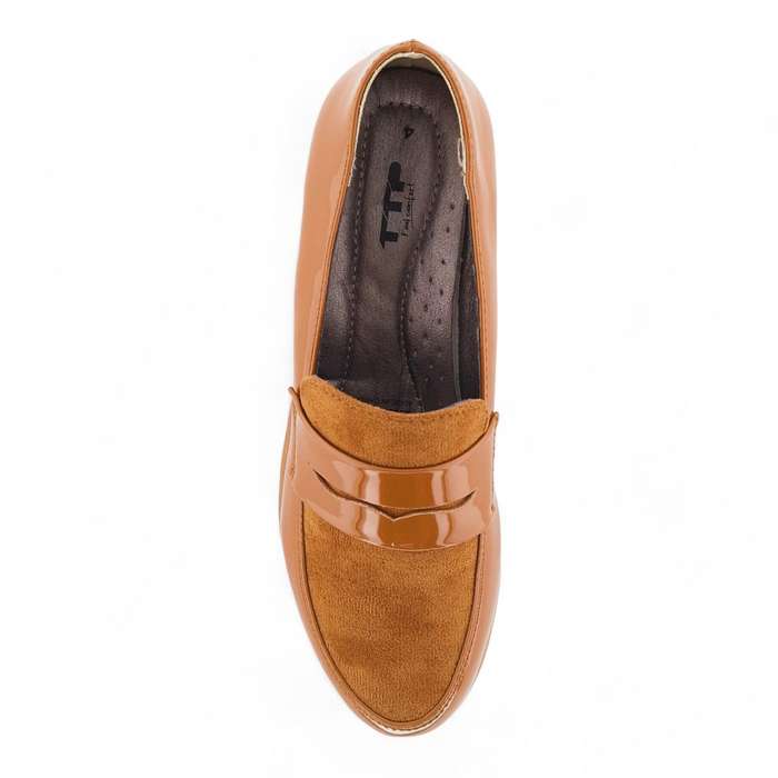 TTP Women Black Wedge Round Toe Slip On Loafers XB3705