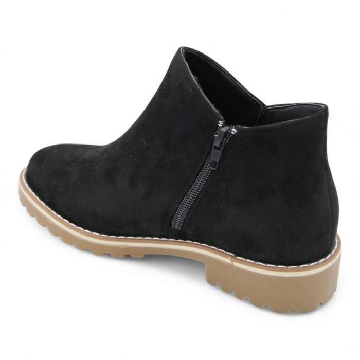 TTP Women Round Toe Ankle Boots with Side Zipper HT241008