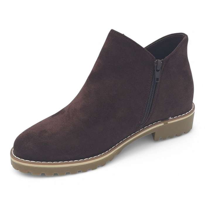 TTP Women Round Toe Ankle Boots with Side Zipper HT241008