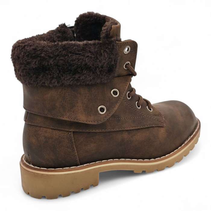 TTP Women's Lace up Ankle Boots with Faux Fur Lining HT8508