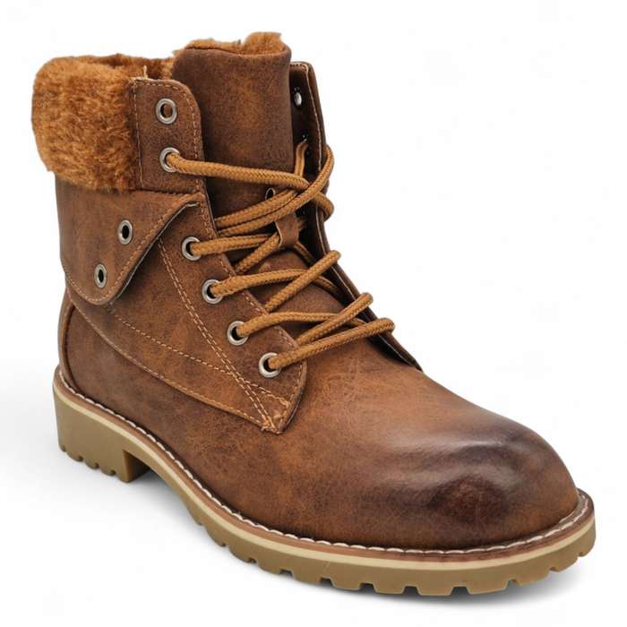 TTP Women's Lace up Ankle Boots with Faux Fur Lining HT8508