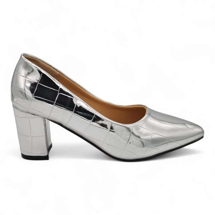 TTP Patent PU Block Heel with Croc Embossed HTG-06