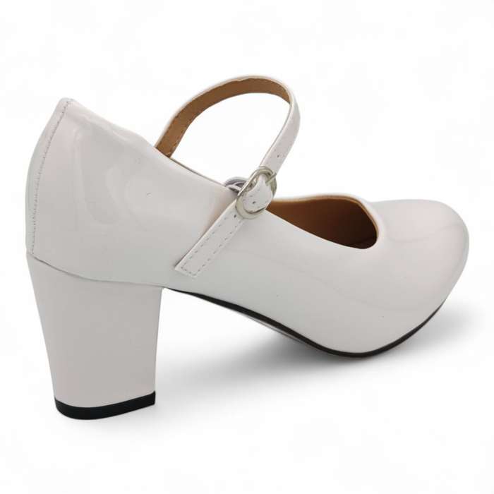 TTP Patent PU Almond Toe Block Heel with Buckle Strap HTG-07