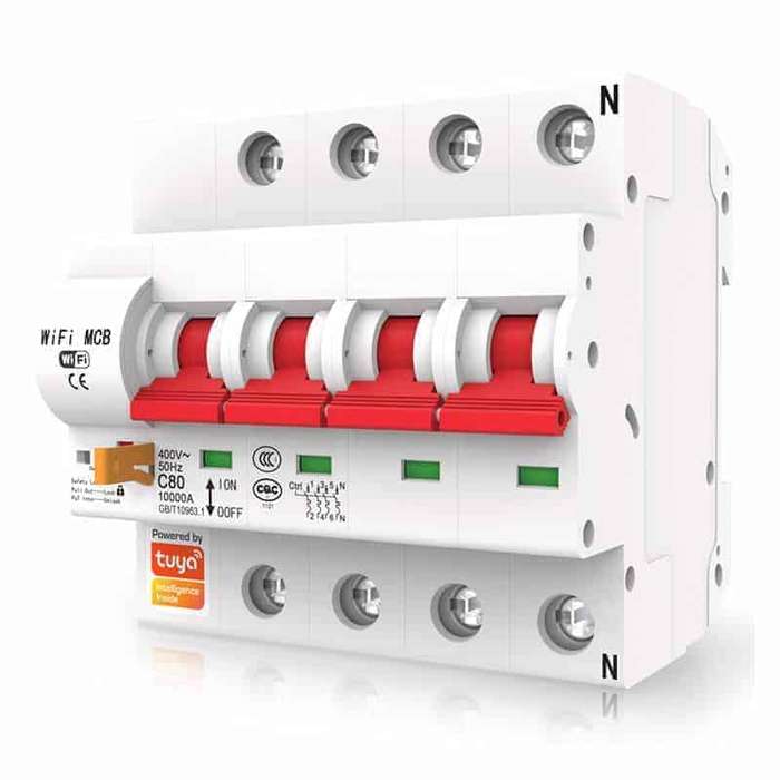 Smart Circuit Breaker 4 Pole 125A 380VAC MCB Isolator | WiFi Tuya