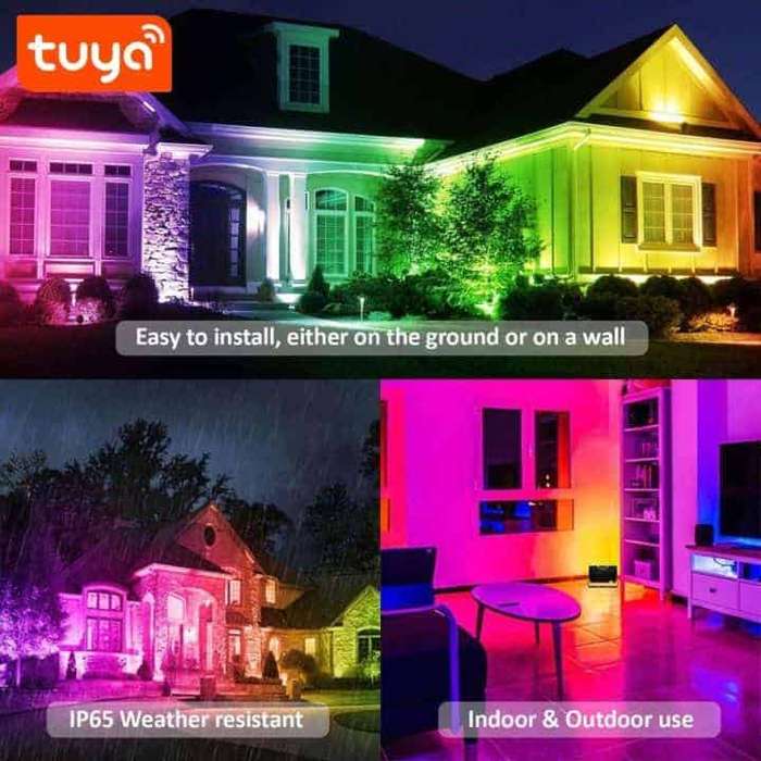 Smart Flood Spot Light Outdoor IP66 50W RGBCW LED | Tuya WiFi Smart Life