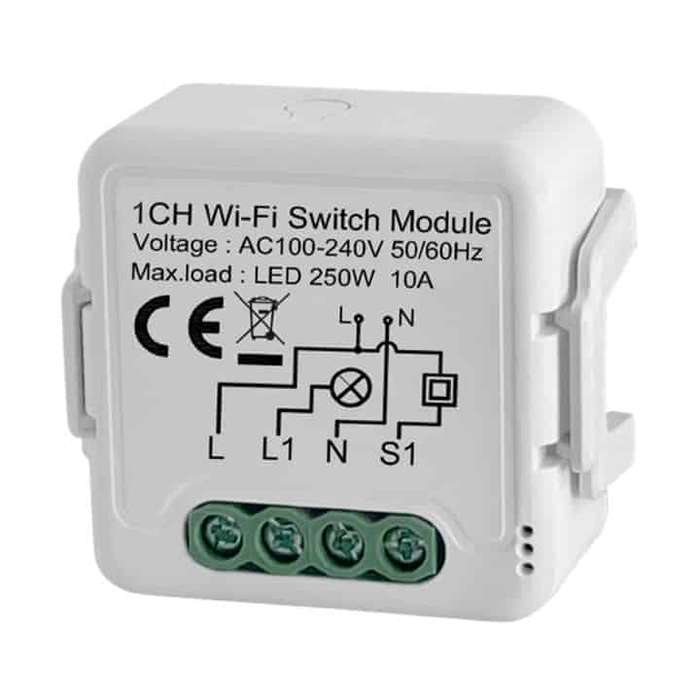 Smart Switch Basic 10A 2.2kW | Mini Module DIN Rail | WiFi Tuya Smart Life