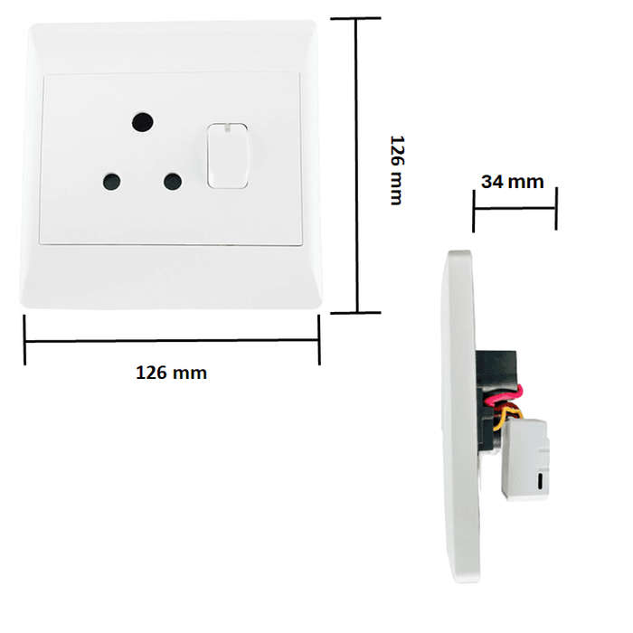 Smart Mechanical Wall Socket SA 3pin 16A | WiFi Tuya Smart Life