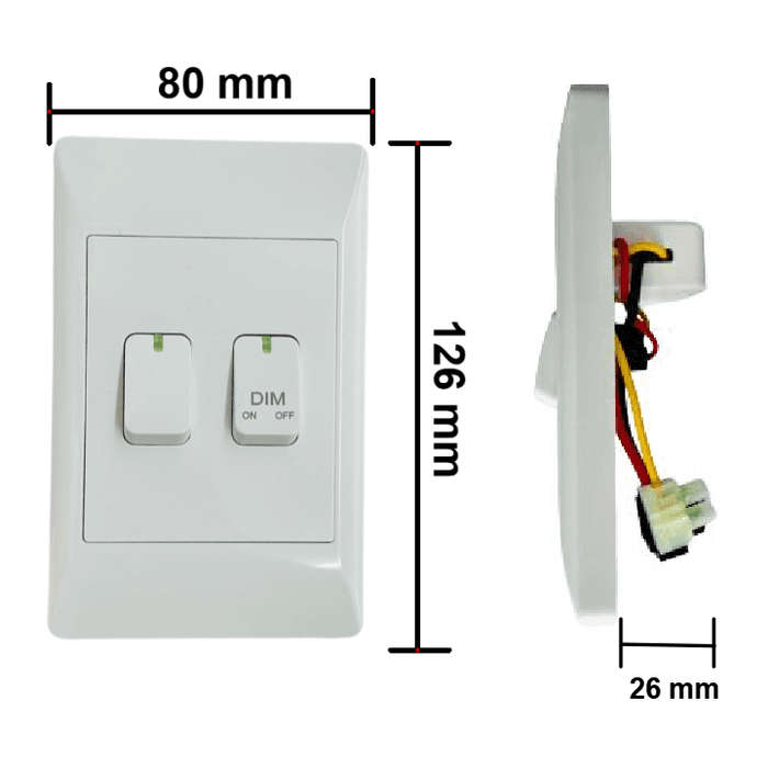 Smart Mechanical Hybrid Switch  2 Gang, 1 Dimmer + 1 Light | Neutral Wire + BT | WiFi Tuya Sma...