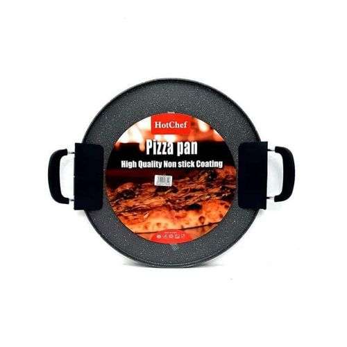 32cm Hot Chef Cast Iron Non Stick Pizza Pan For Oven Or Grill - Black