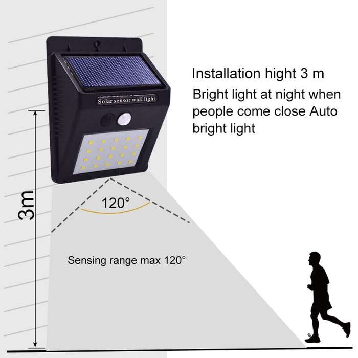 20 LED Solar Light Motion Sensor Waterproof Wireless Solar Power Lamp Outdoor Garden Wall Yard