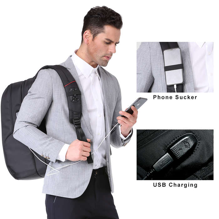 15" Anti Theft Laptop Backpack With External USB Charging Port